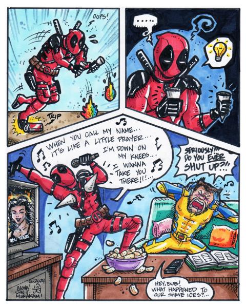 Deadpool and Wolverine at Karaoke