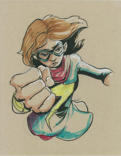 8.5x11 Ms Marvel sketch picture