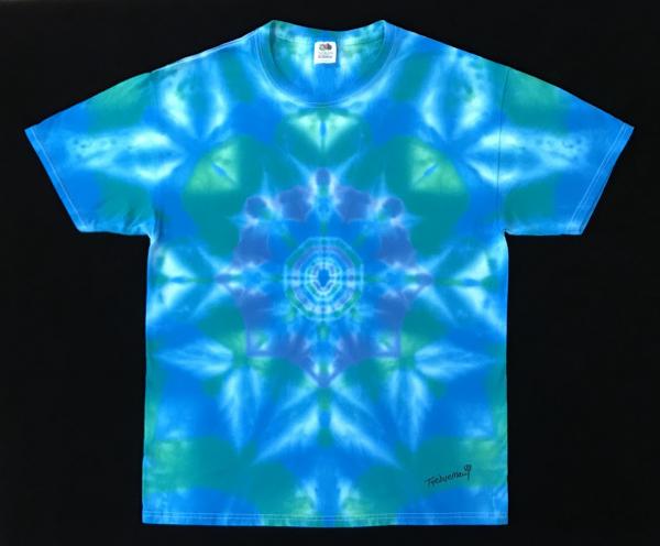 SIZE LARGE Turquoise Emeral and Blue Mandala Custom Tee picture