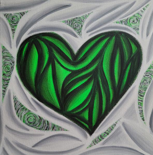 Neon Green Pop Art Heart picture