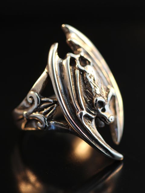 Bat - Gothic Bat Ring - Silver picture