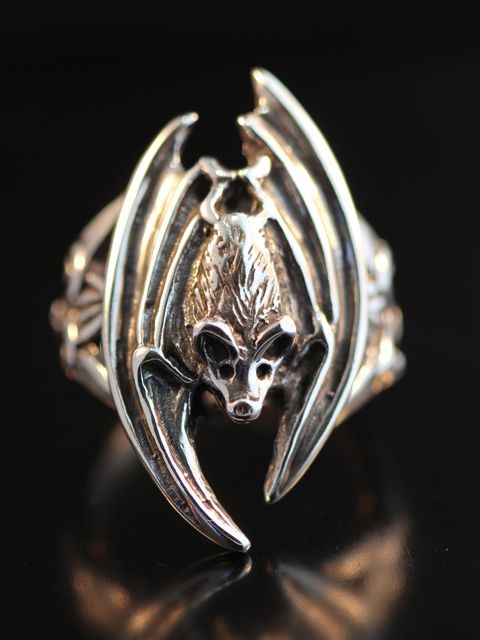 Bat - Gothic Bat Ring - Silver picture