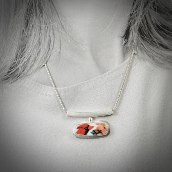Cardinal and Dogwood Flowers Horizon Necklace picture