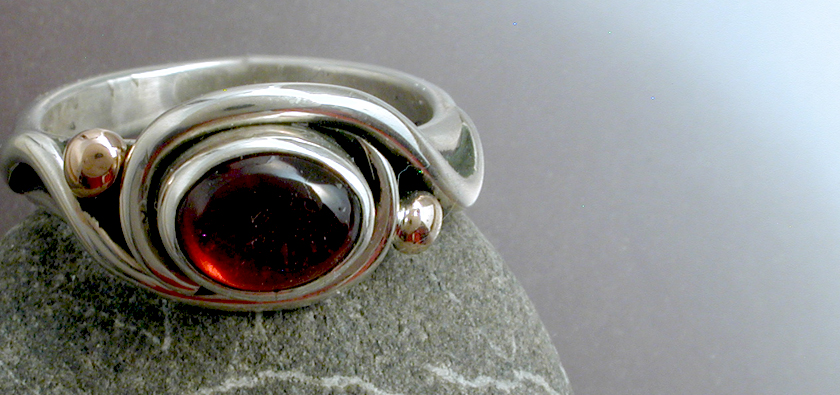 Garnet Double Curl Ring