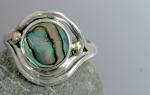 Silver & Gold Abalone Ring