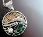 Abalone Circle Wave Pendant