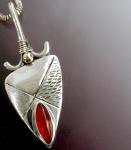 Silver & Gold carnelian pendant