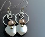 Heart on Circle Earrings