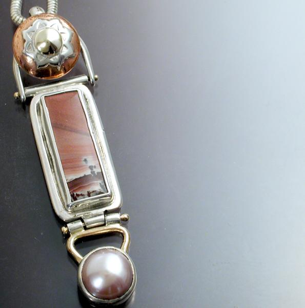 Mixed Metal Hinged Pendant