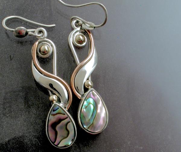 Tear drop abalone Earrings.