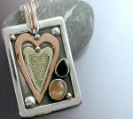 Heart in Heart in Rectangle Pendant