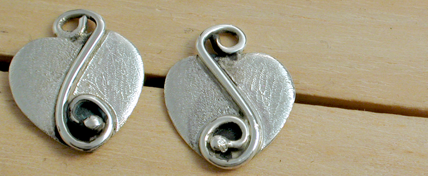 Curly Heart Earrings