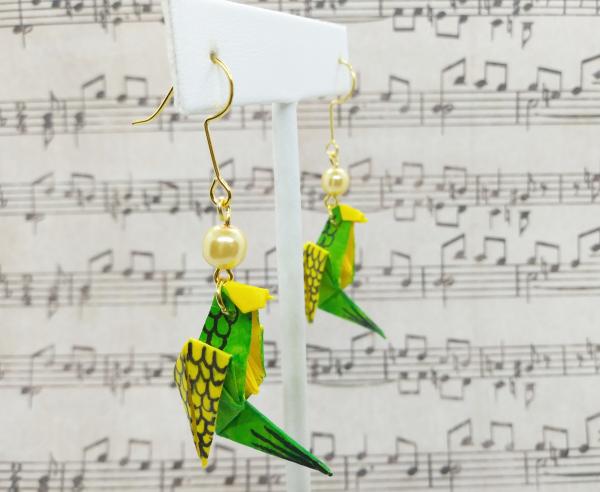 Origami Parakeet earrings