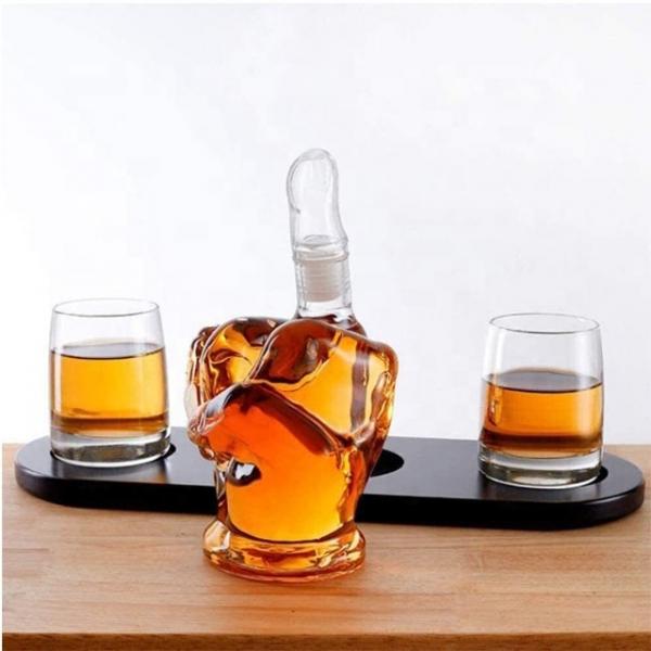 Middle Finger Whiskey Decanter Bottle Glass Alcohol Liquor Wine Dispenser 1000ml picture