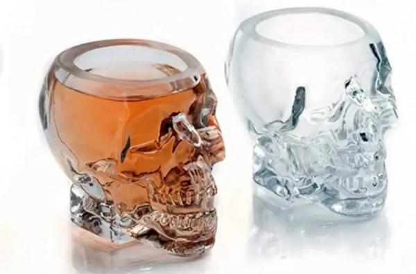 Skull Decanter Set with 2 Skull Shot Glasses picture