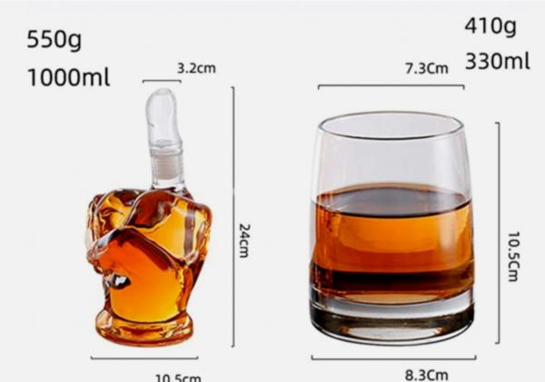 Middle Finger Whiskey Decanter Bottle Glass Alcohol Liquor Wine Dispenser 1000ml picture