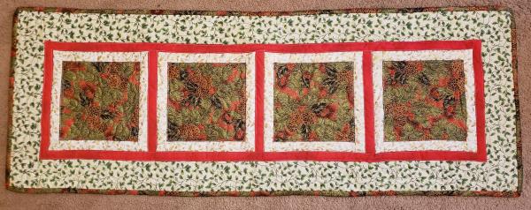 Colorful Pine Cone Christmas Table Runner - 18" x 51"