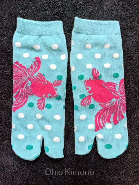 Teal Koi Tabi Socks