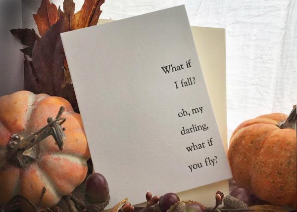 "What if you Fly?" Letterpress Card.