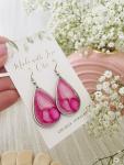 Pink resin earrings