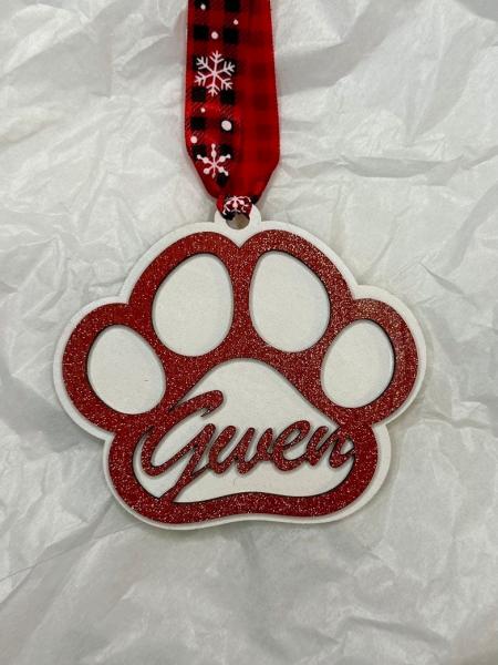 Personalized Pet Ornaments, Pet Name Ornament, Paw Ornament, Dog Ornament, Cat ornament, Pet Christmas ornament