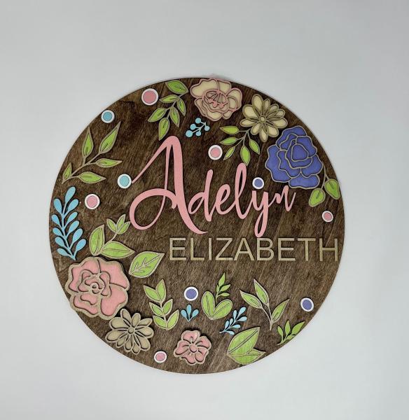 Custom Name Sign, Nursery Sign, Baby Shower Gift, Baby Name Sign, Girls Name Sign, Bedroom Name Sign picture