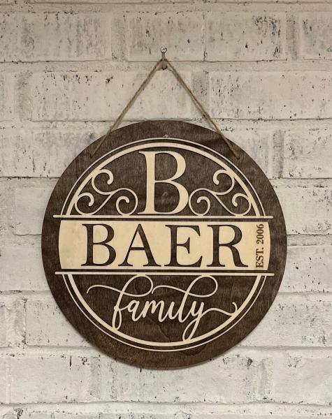 Wooden Last Name Sign, Name Sign, Established Sign, Anniversary Gift, Wedding Gift, Last Name Established Sign picture