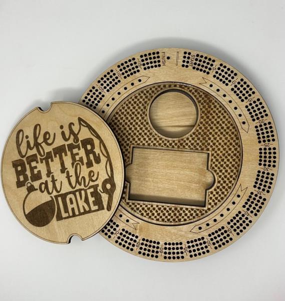 Custom Cribbage Board Life is Better at the Lake Cribbage Board Lake House Custom Cribbage Pegs Engraved Cribbage with Name Pegs with Names picture