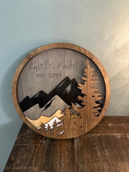 Wood Mountain View Wall Hanging