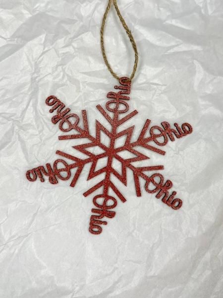 Ohio Snowflake Ornament, OHIO Ornament, Ohio Christmas, Snowflake Ohio Ornament picture