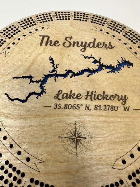 Custom Lake Cribbage Board with Name, Engraved Cribbage Board with Lake, Cribbage Board Any Lake Lovers Cribbage Board Lake House, Vacation picture