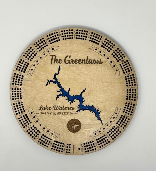 Custom Lake Cribbage Board with Name, Engraved Cribbage Board with Lake, Cribbage Board Any Lake Lovers Cribbage Board Lake House, Vacation picture