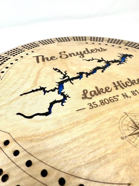 Custom Lake Cribbage Board with Name, Engraved Cribbage Board with Lake, Cribbage Board Any Lake Lovers Cribbage Board Lake House, Vacation picture