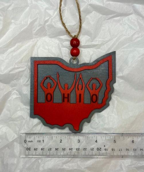 Ohio State O-H-I-O Ornament, Ohio Christmas Ornament, OSU Ornament, OSU Fan Ornament, Ohio State Gift picture