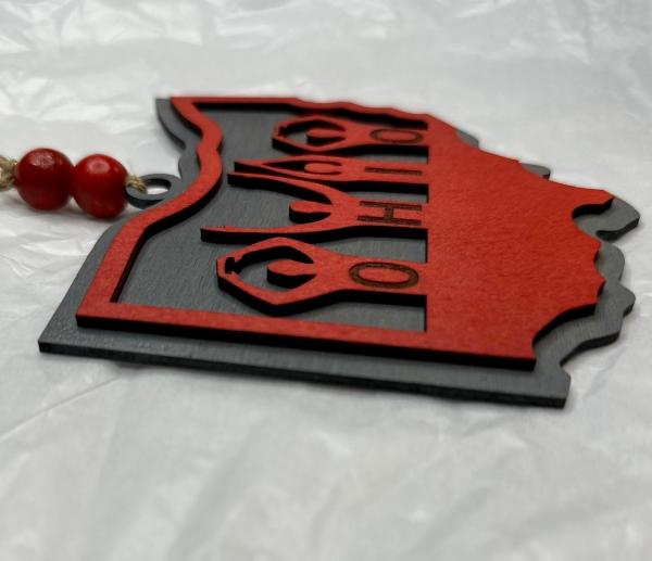 Ohio State O-H-I-O Ornament, Ohio Christmas Ornament, OSU Ornament, OSU Fan Ornament, Ohio State Gift picture