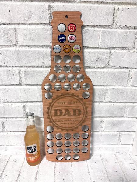 Bottle Cap Sign Bar Sign Beer Sign Beer Bottle Sign Man Cave Sign for Dad Gift for Beer Lover Gift Beer Bottle Cap Holder Any Text Engraved picture