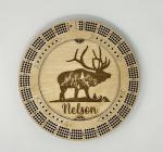 Custom Cribbage Board, Moose Cribbage Board, Mountains Hunting Cribbage Board, Montana Cribbage Board, Wisconsin Cribbage Board, with Pegs