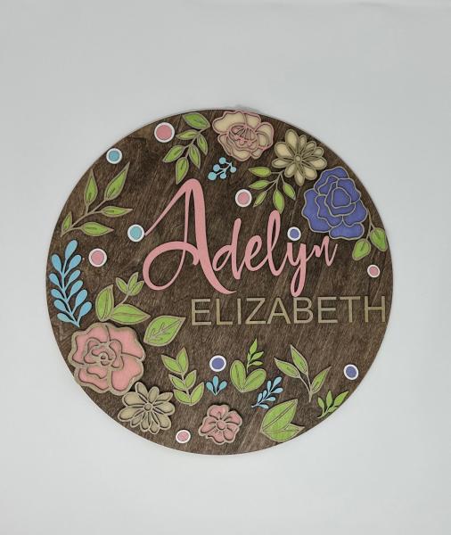 Custom Name Sign, Nursery Sign, Baby Shower Gift, Baby Name Sign, Girls Name Sign, Bedroom Name Sign picture