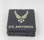 Military Slate Coaster Set; Marines, Navy, Air Force, Army, Custom