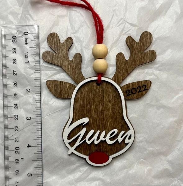 Personalized Rudolph Ornament, Custom Name Ornament, Name Ornament, Kids Name Ornament, Personalized Ornament picture