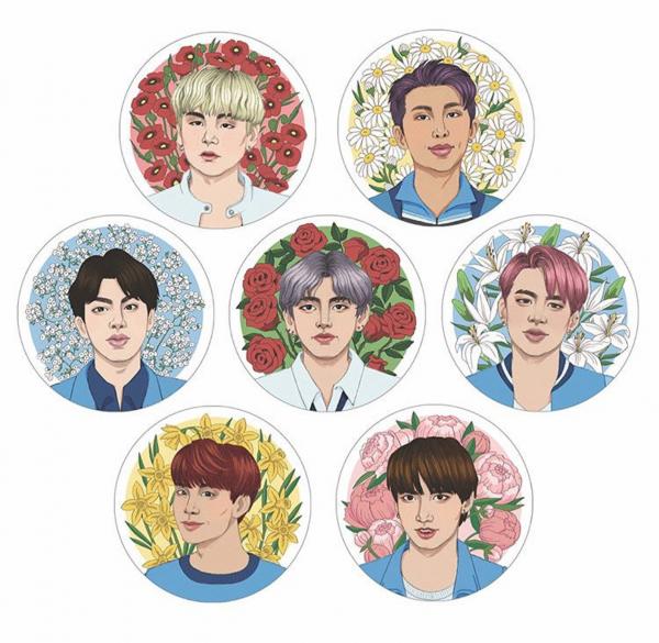 bts floral stickers eventeny