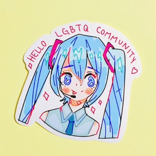 Hatsune Miku Hello LGBTQ Community Sticker