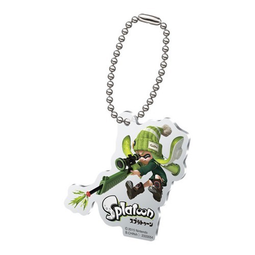 Splatoon Green Male Inkling with Gun Acrylic Key Chain picture