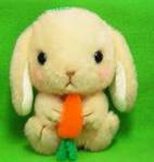 Pote Usa 3'' Tan Bunny Holding Carrot Amuse Plush Key Chain