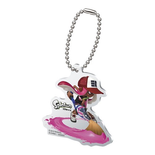 Splatoon Pink Female Inkling with Brush Acrylic Key Chain picture