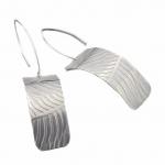 Sterling Silver Feather Synclastic Earrings