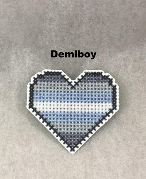 Demiboy Cross Stitch Heart Pin picture