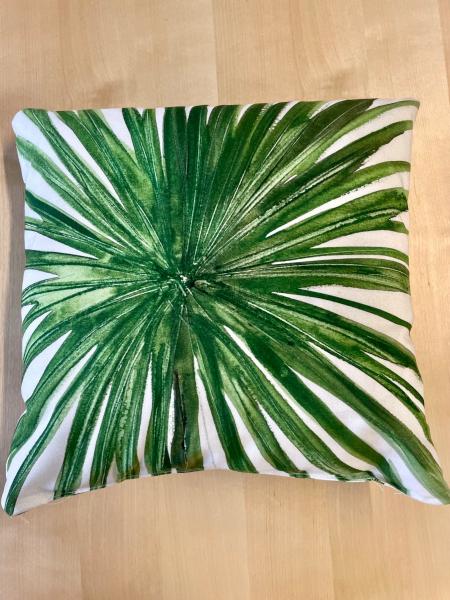 Pillows with custom leaf prints picture