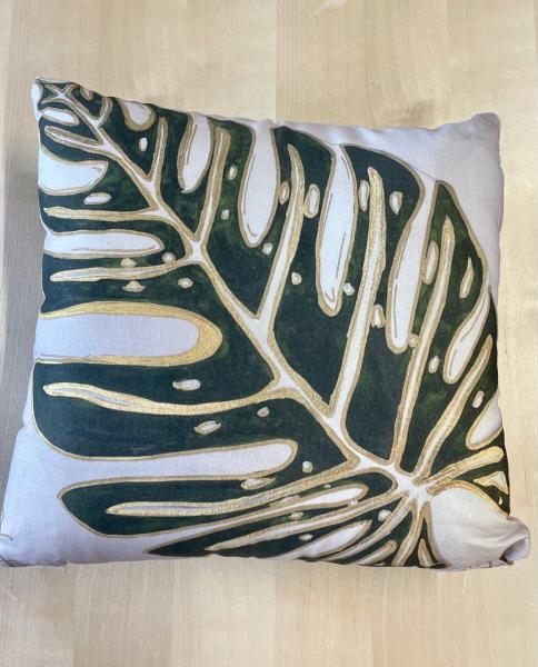Pillows with custom leaf prints picture