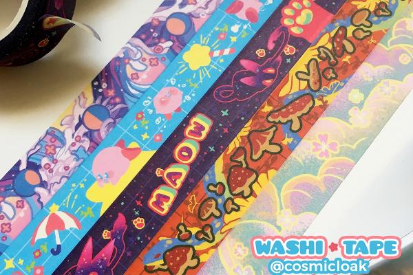 Washi Tape | Snakes, Mushrooms, Cats, Sakura, & Ocean Moons